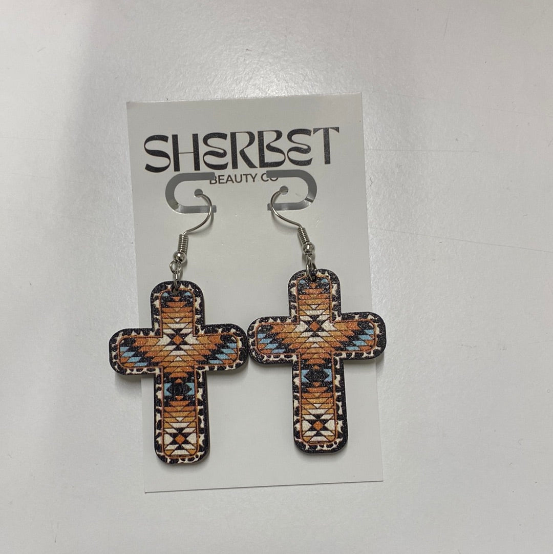 Wooden cross dangle