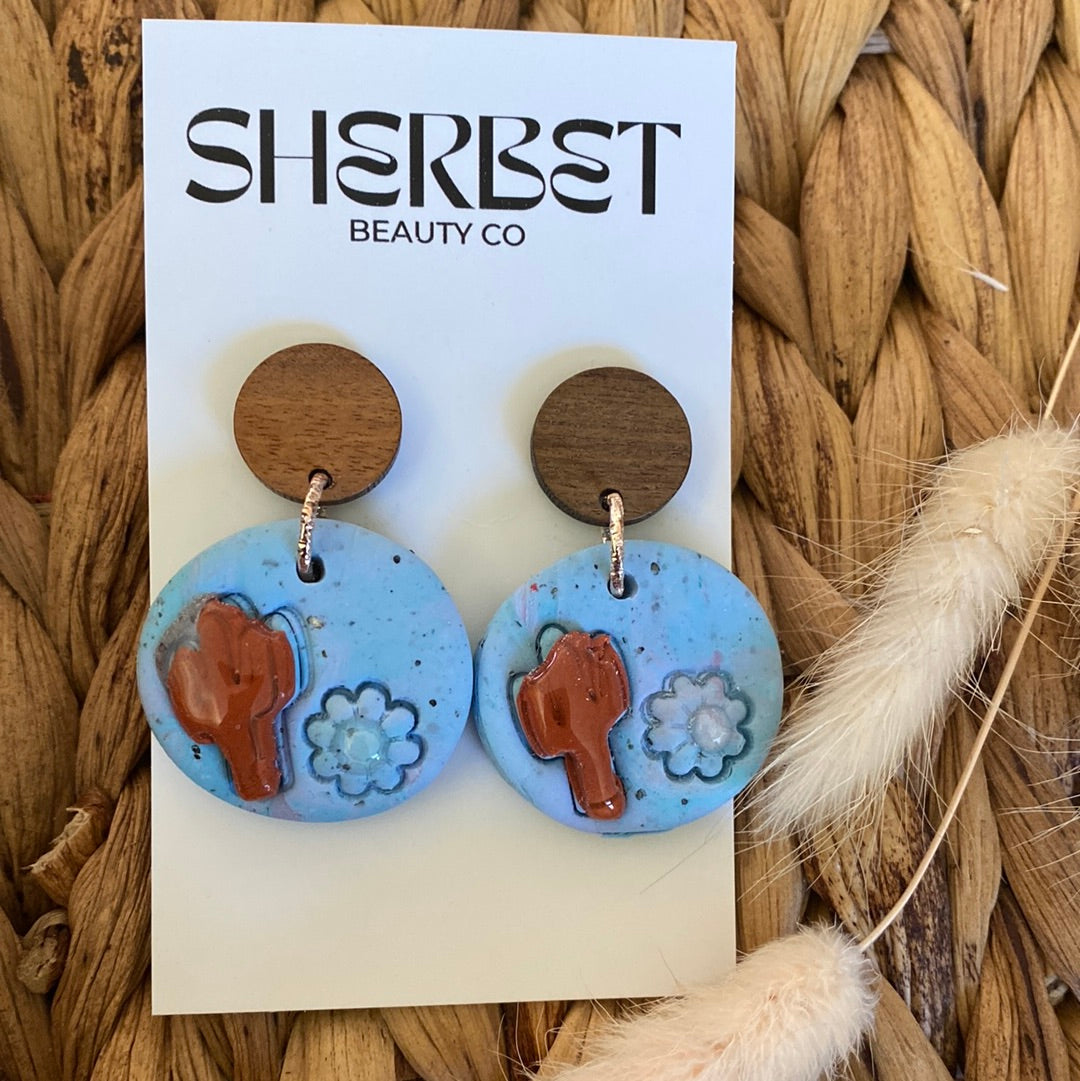 Sherbet clay Cactus’s range earrings