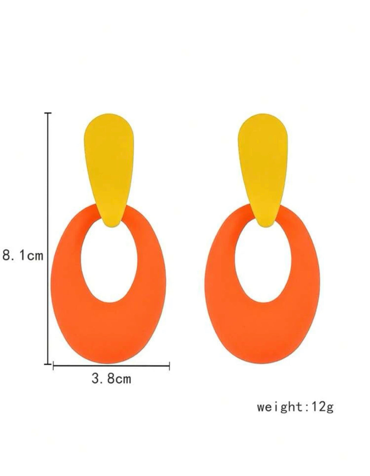 1pair Fashion Two Tone Oval Drop Earrings For Women For Daily Decoration 496