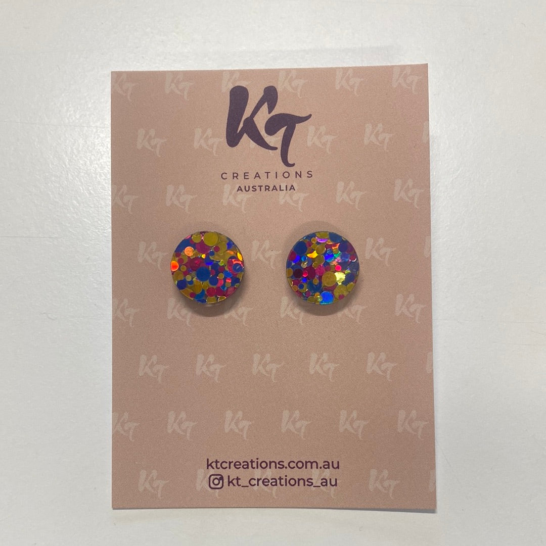 Multi colour circle stud