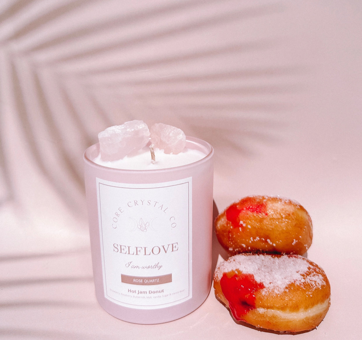 Selflove Jot Jam Donut Crystal Infused Candle