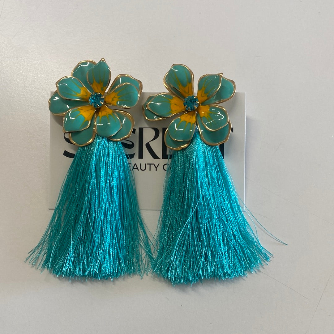 Turquoise flower tassel