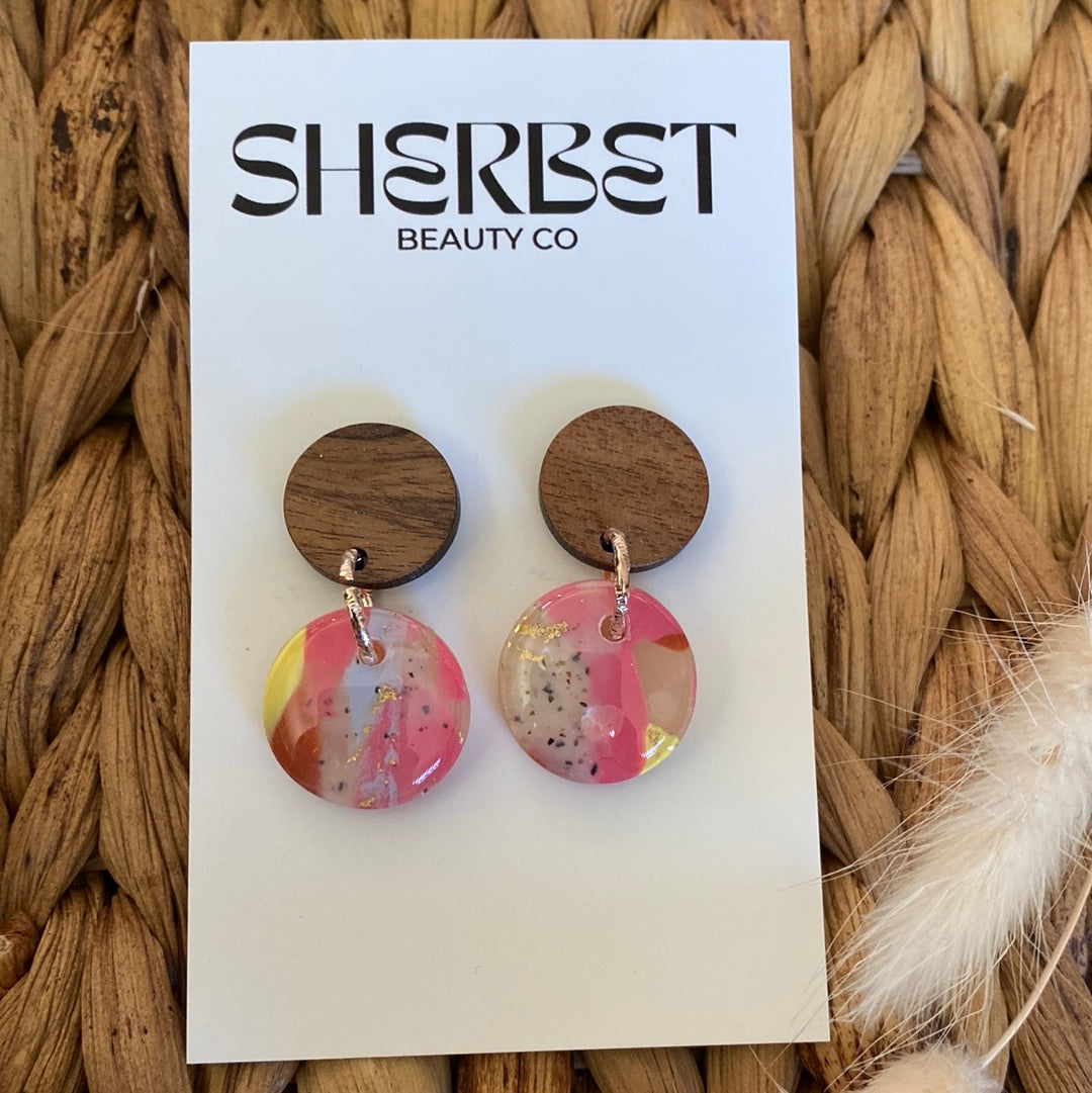 Sherbet Summer range Clay earrings