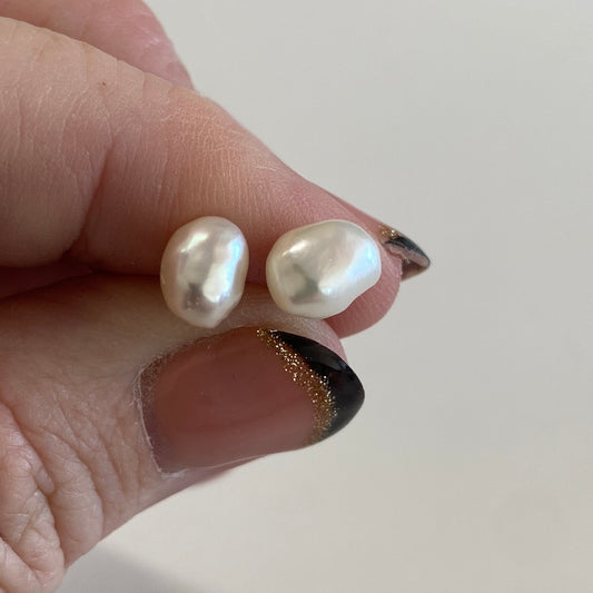 Real pearl sterling silver studs