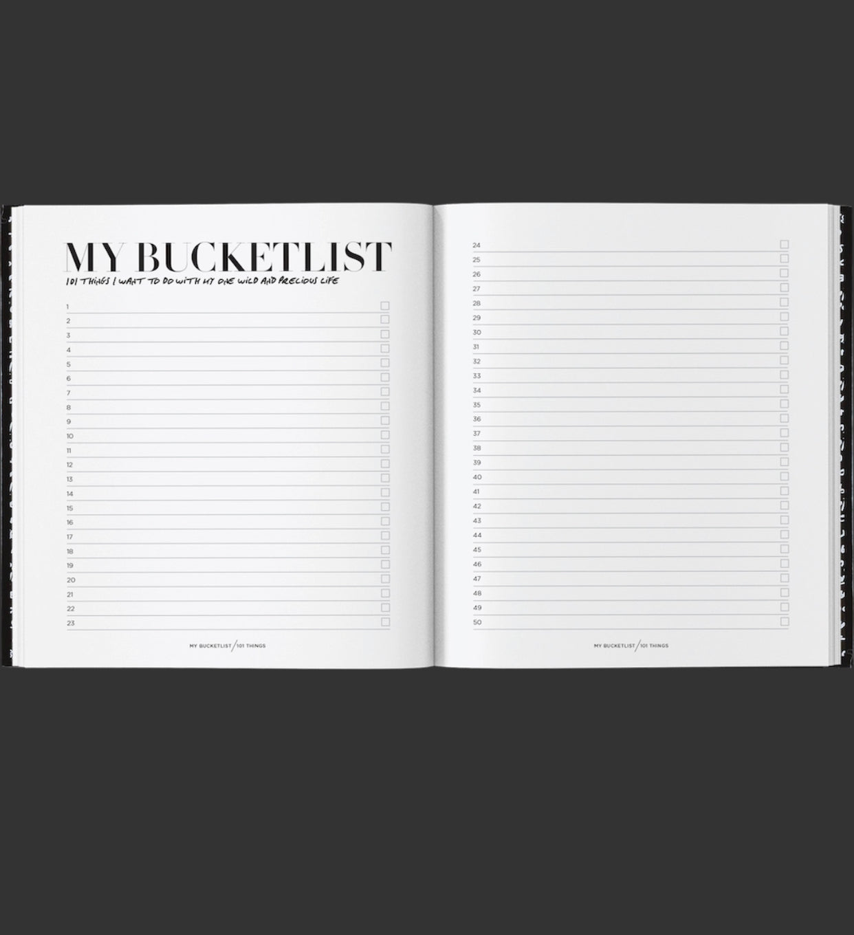 My Bucket List journal