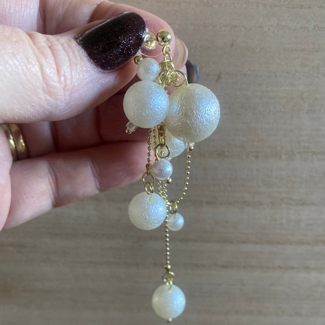 Mega pearl drop earrings