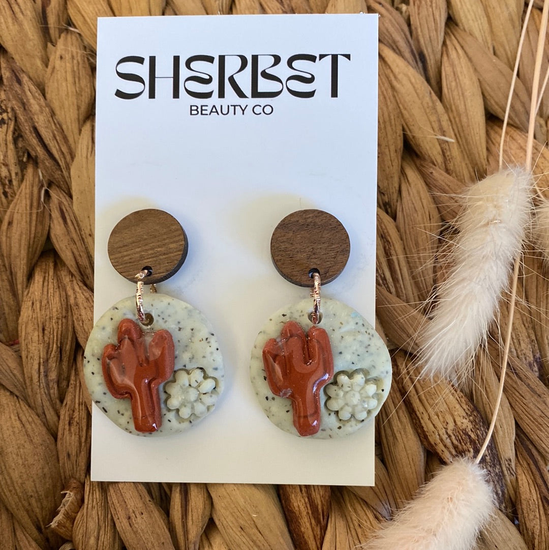 Sherbet clay Cactus’s range earrings