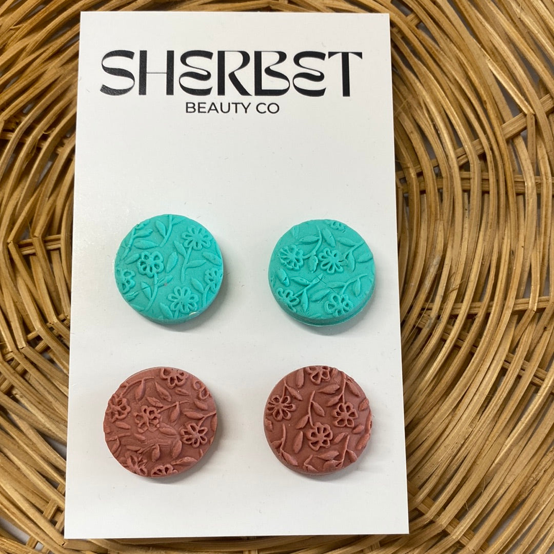 Sherbet Clay studs