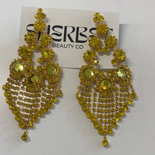 Yellow diamonte dangle