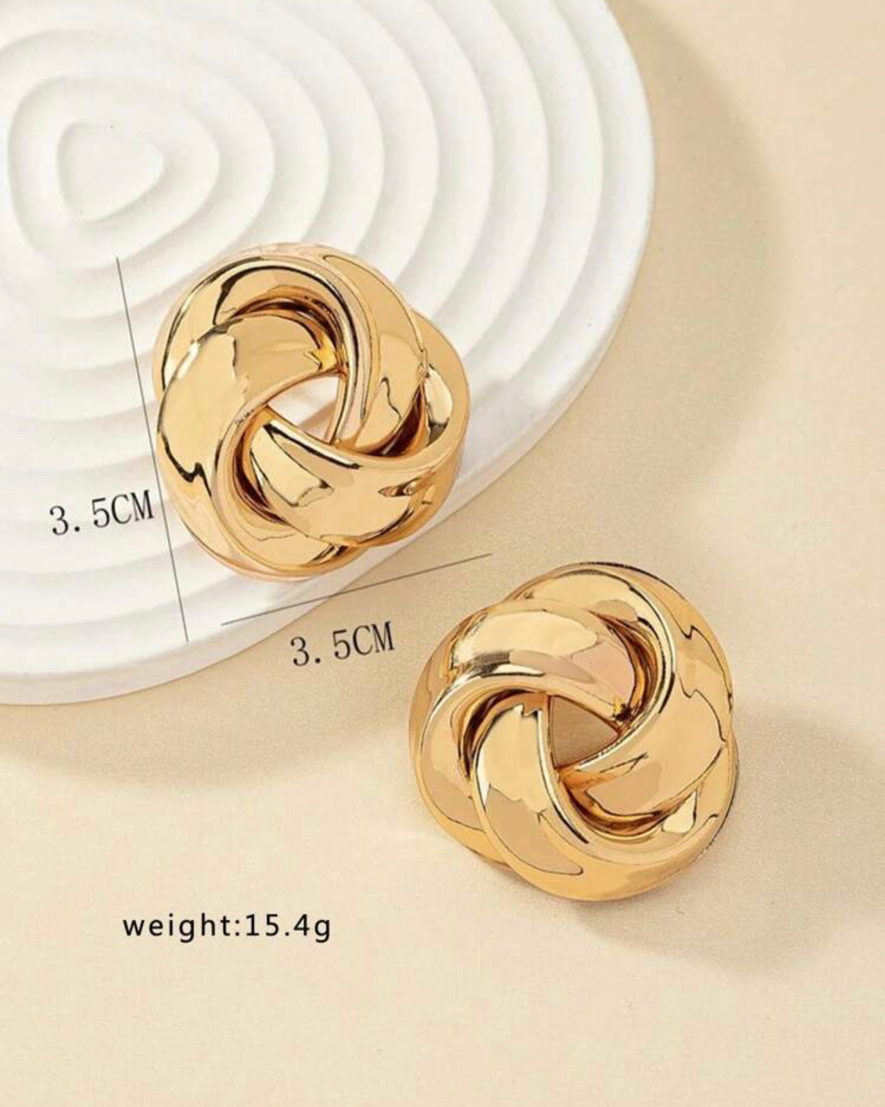 2pcs Vintage Button Design Luxury Earrings For Women, 507