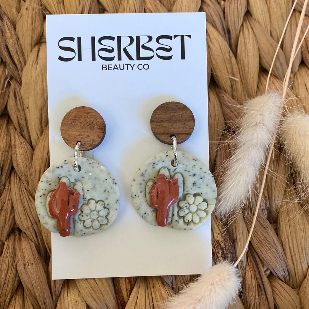 Sherbet clay Cactus’s range earrings