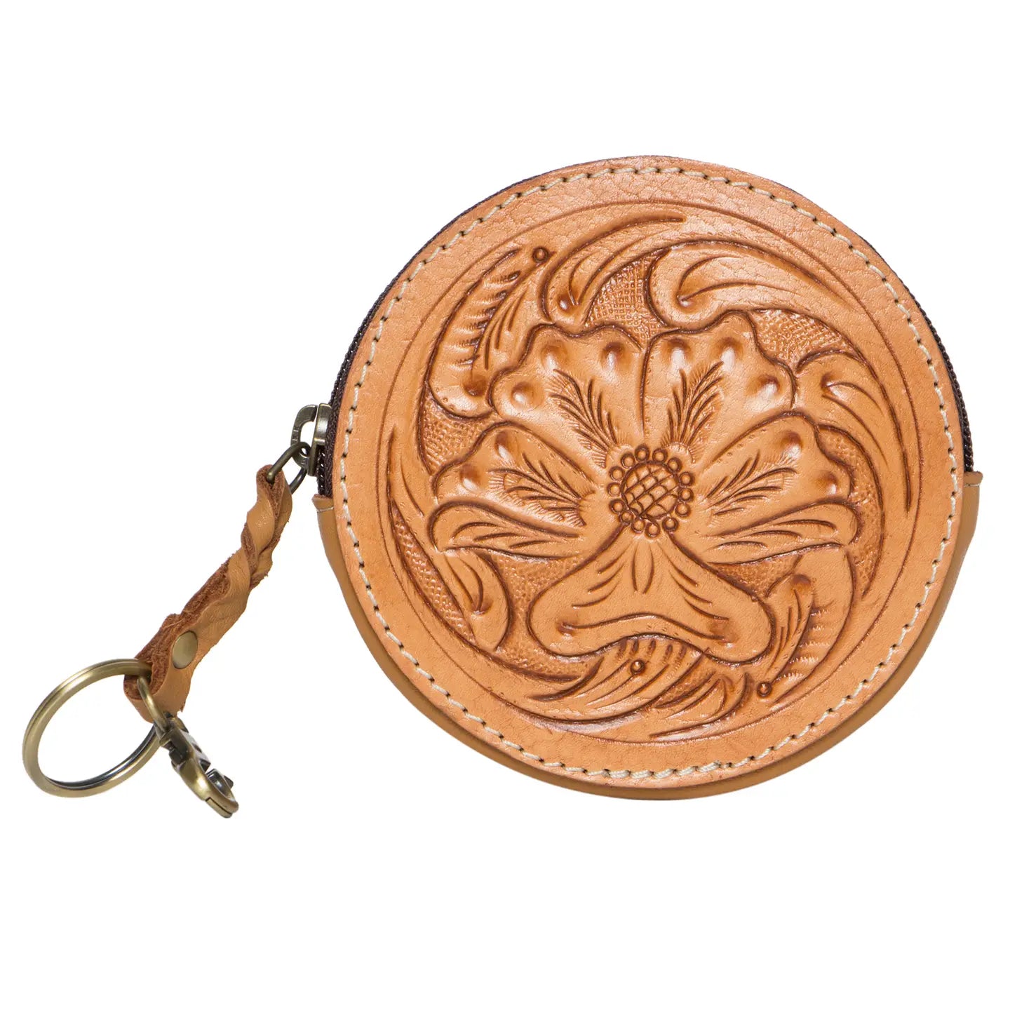 Tooling Leather Round Purse