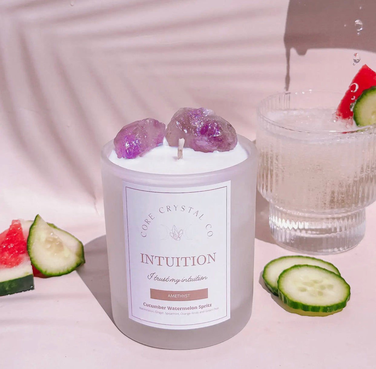 Intuition Watermelon Cucumber Spritz Amethyst Crystal Infuse