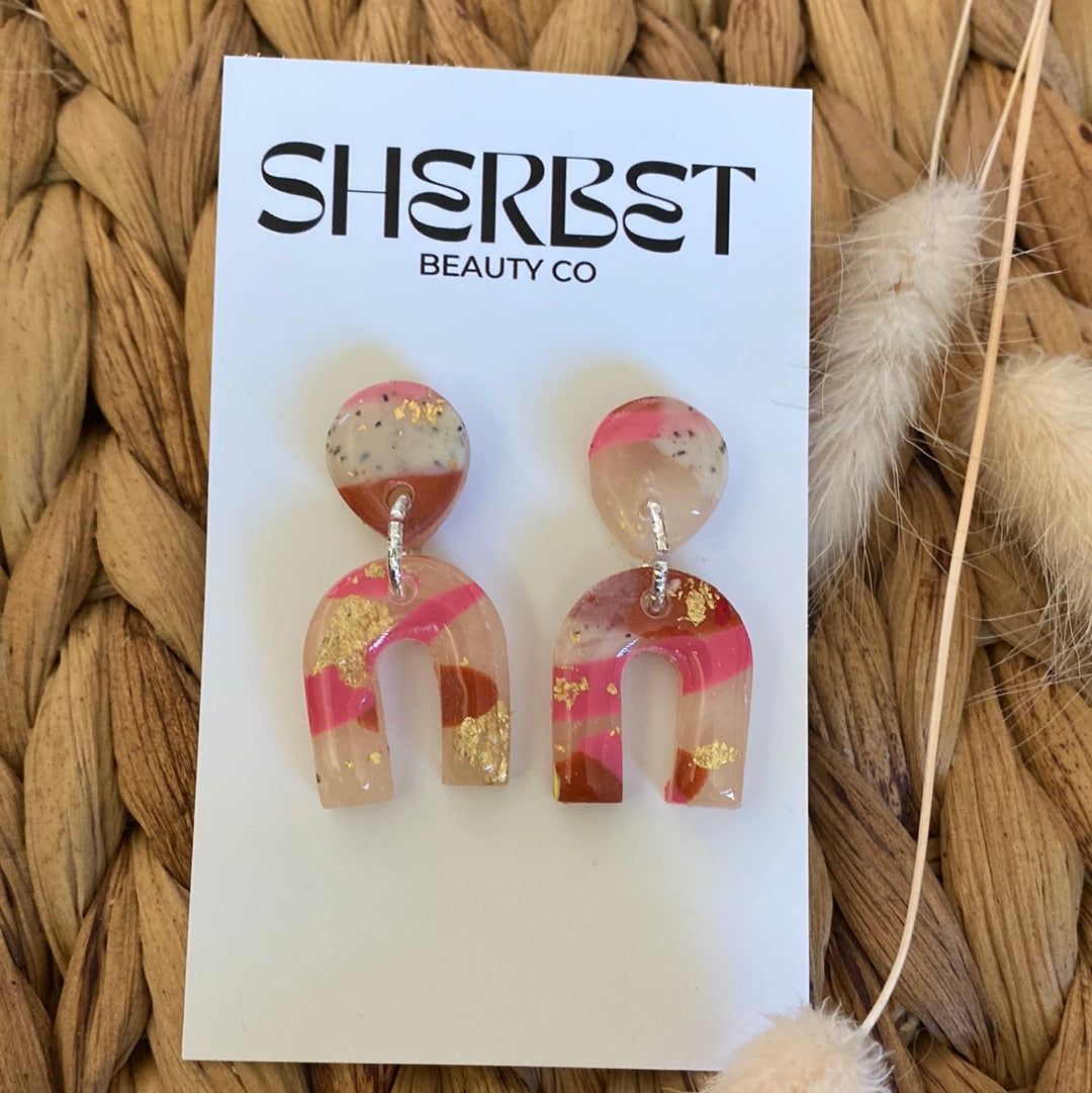 Sherbet Summer range Clay earrings