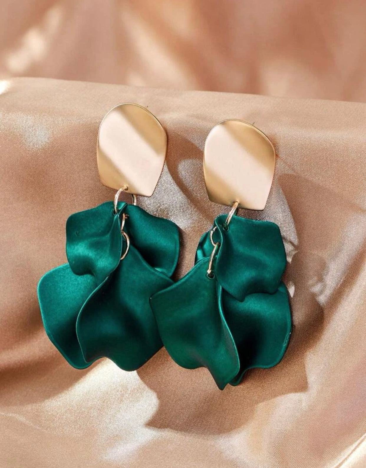 Large petal drop earrings