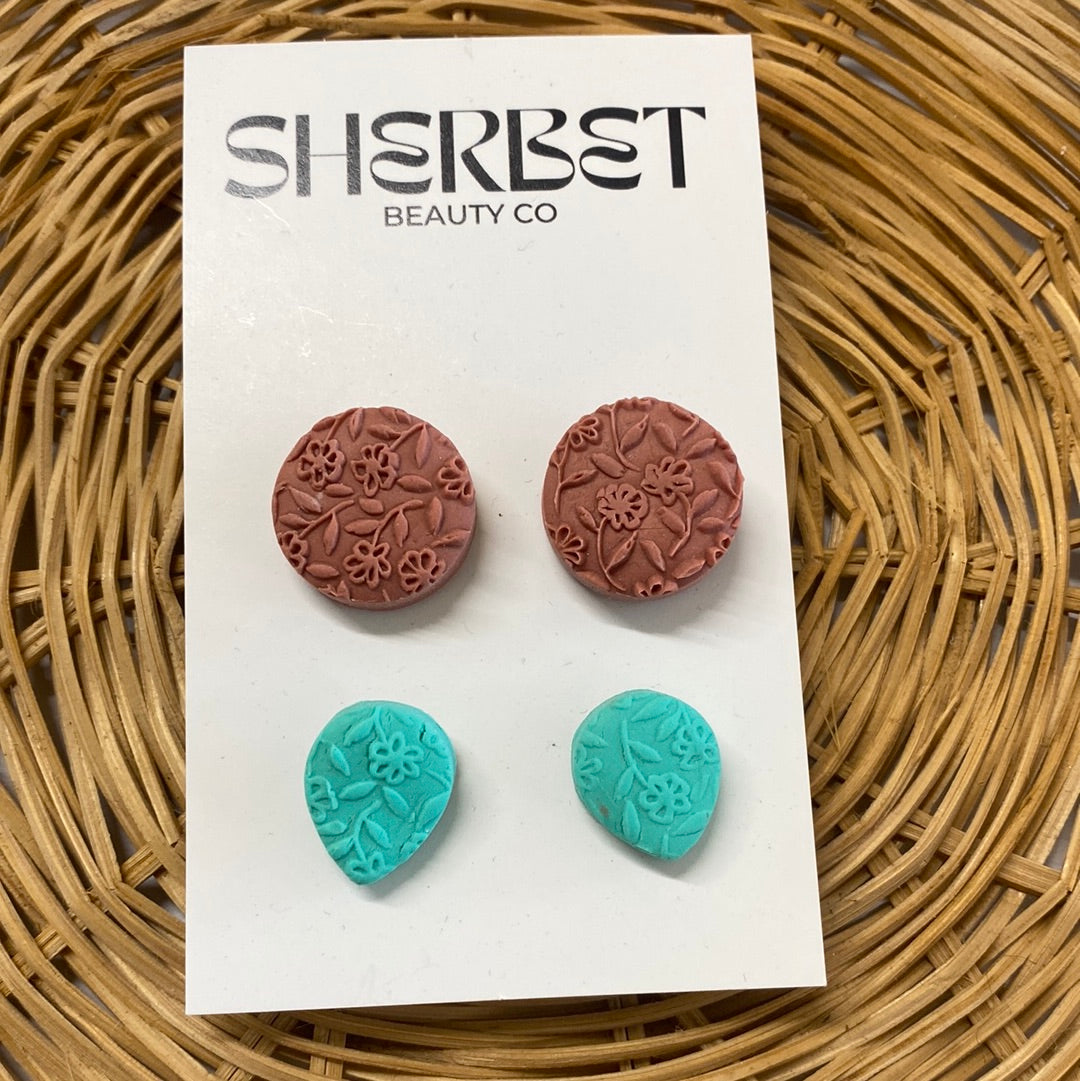 Sherbet Clay studs