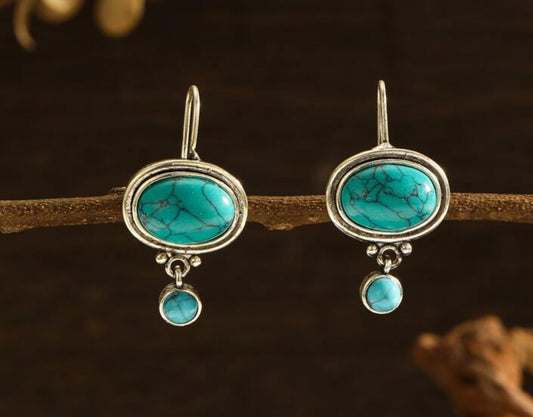 Turquoise Decor Drop Earrings