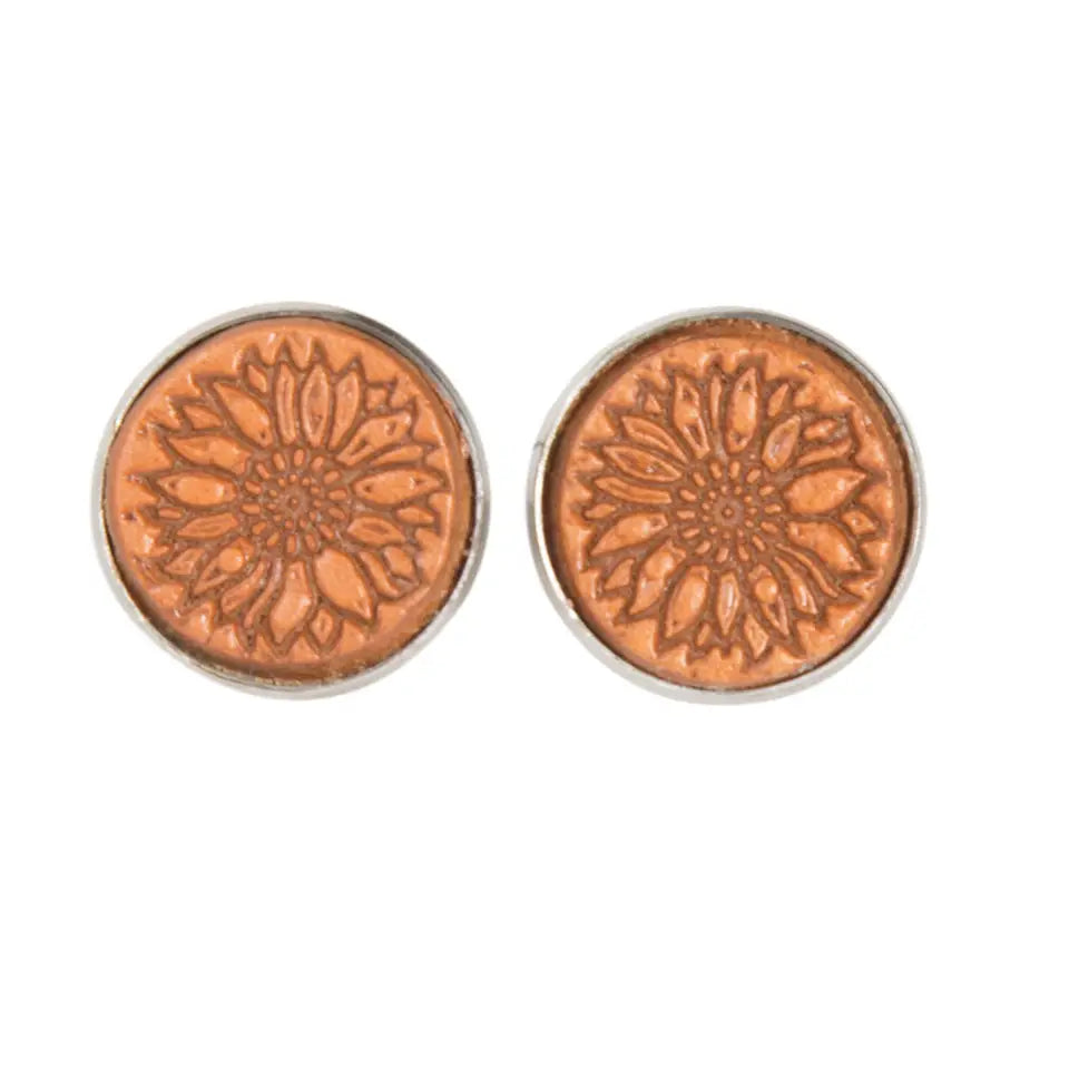 Tooled Stud Earrings -  Stainless Steel