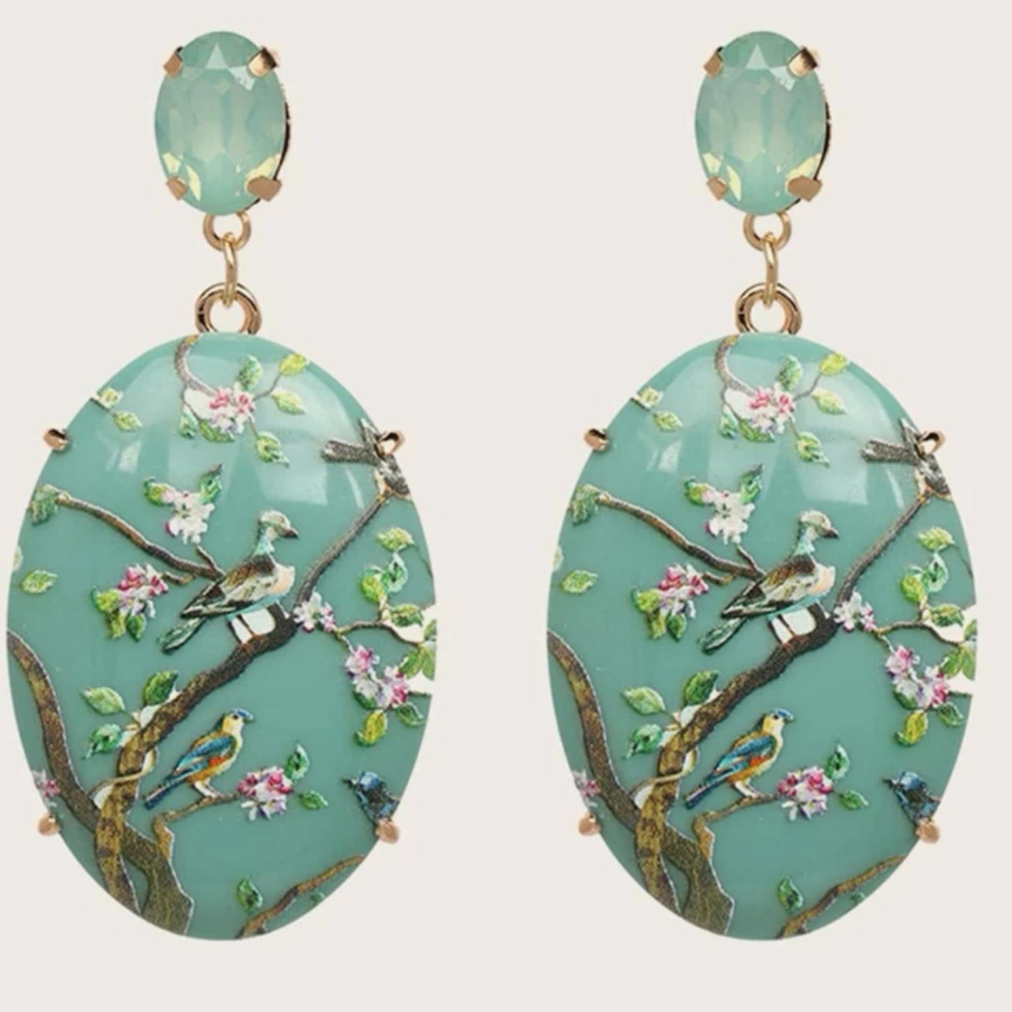 Teal Bird Dangle earrings 71