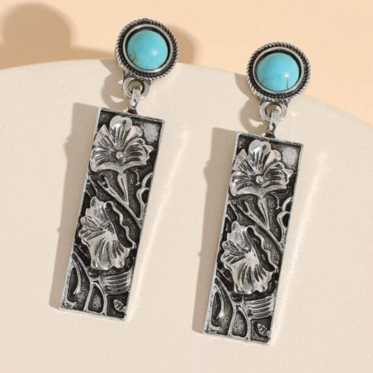 cowgirl teal earrings 142